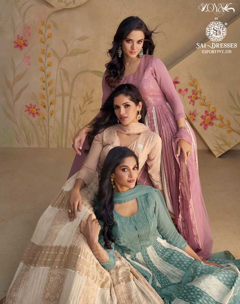 FLORAL2 READY TO ETHNIC WEAR DESIGNER 3 PIECE SUITS IN WHOLESALE RATE IN SURAT 