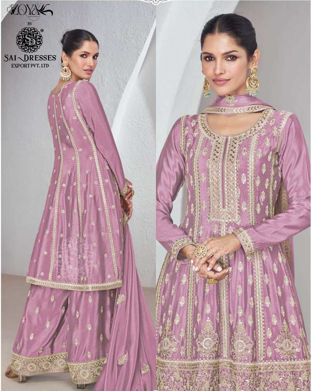 SAJDA READY TO PARTY WEAR DESIGNER 3 PIECE SUITS IN WHOLESALE RATE IN SURAT 