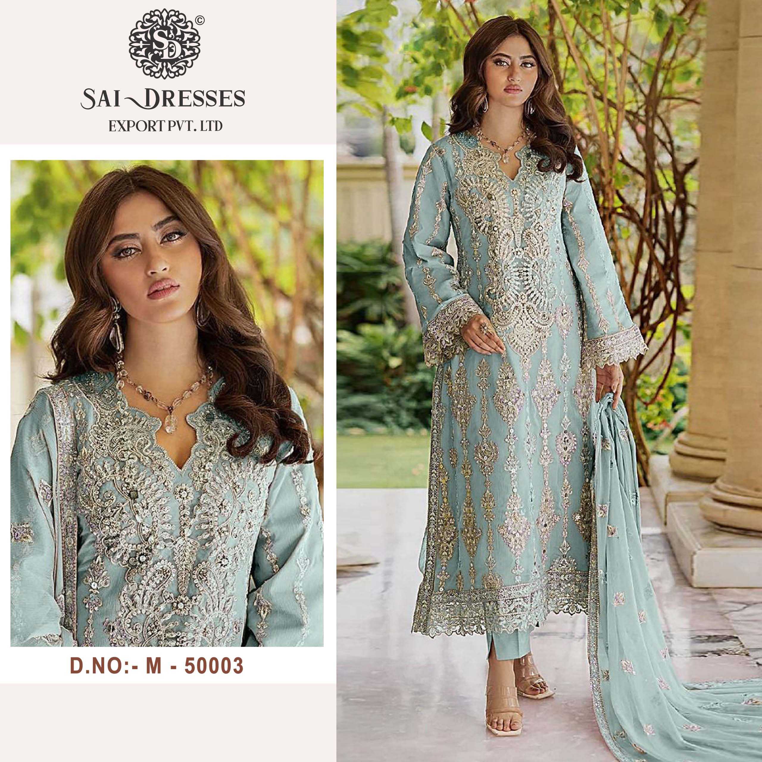 SAI DRESSES PRESENT MAHNUR VOL - 50 SEMI STITCHED PARTY WEAR PAKISTANI DESIGNER SUITS IN WHOLESALE RATE IN SURAT