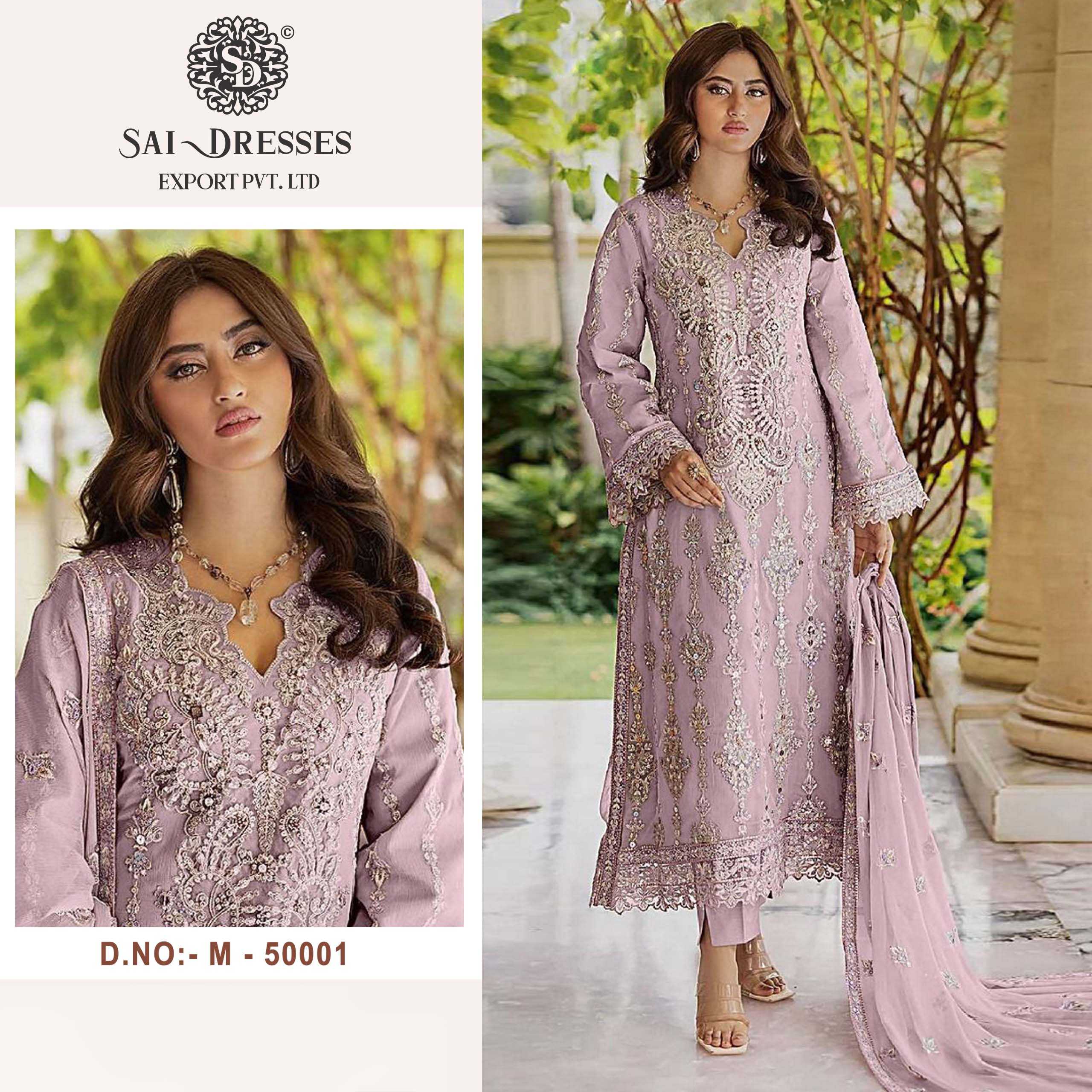 SAI DRESSES PRESENT MAHNUR VOL - 50 SEMI STITCHED PARTY WEAR PAKISTANI DESIGNER SUITS IN WHOLESALE RATE IN SURAT