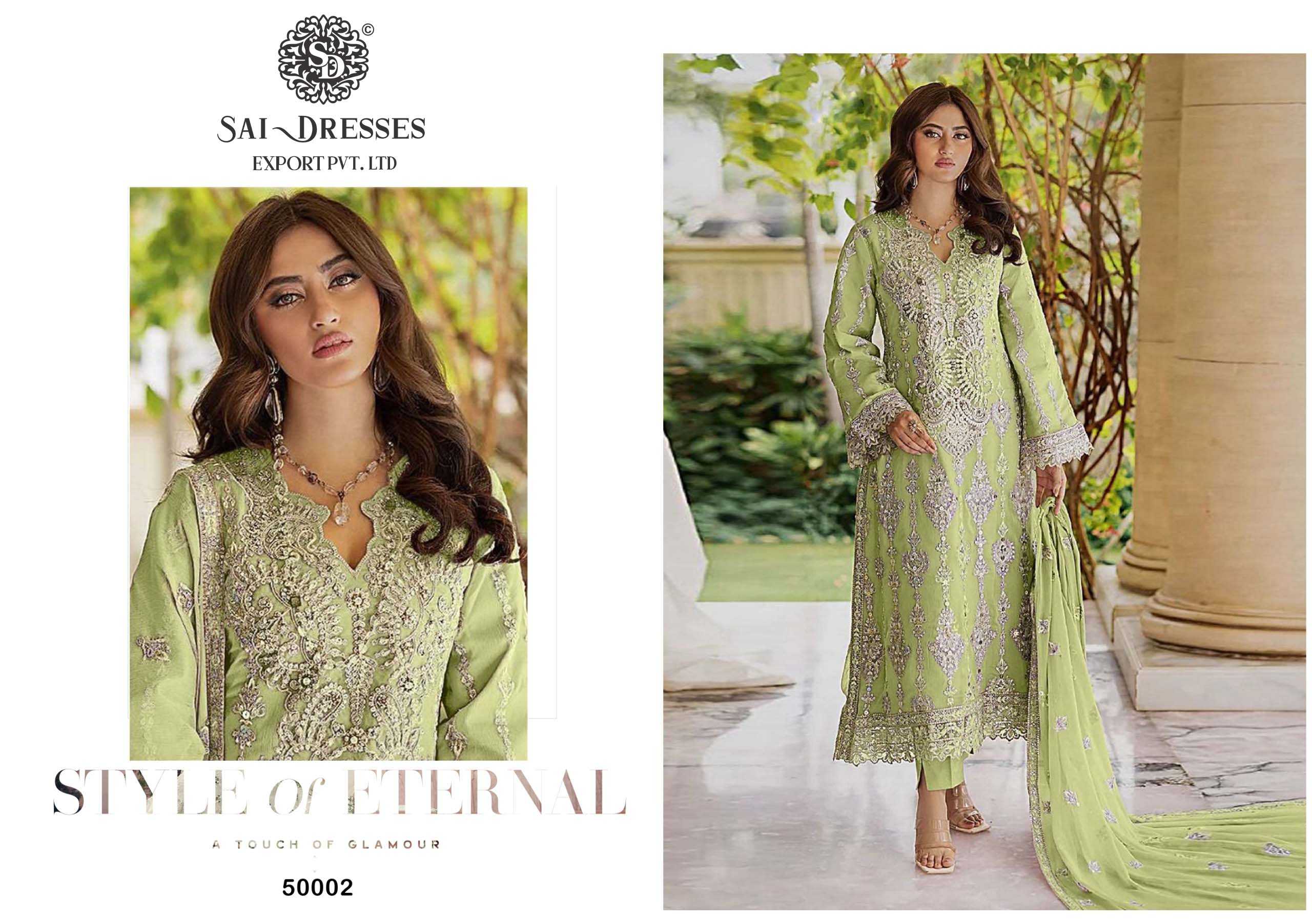 SAI DRESSES PRESENT MAHNUR VOL - 50 SEMI STITCHED PARTY WEAR PAKISTANI DESIGNER SUITS IN WHOLESALE RATE IN SURAT