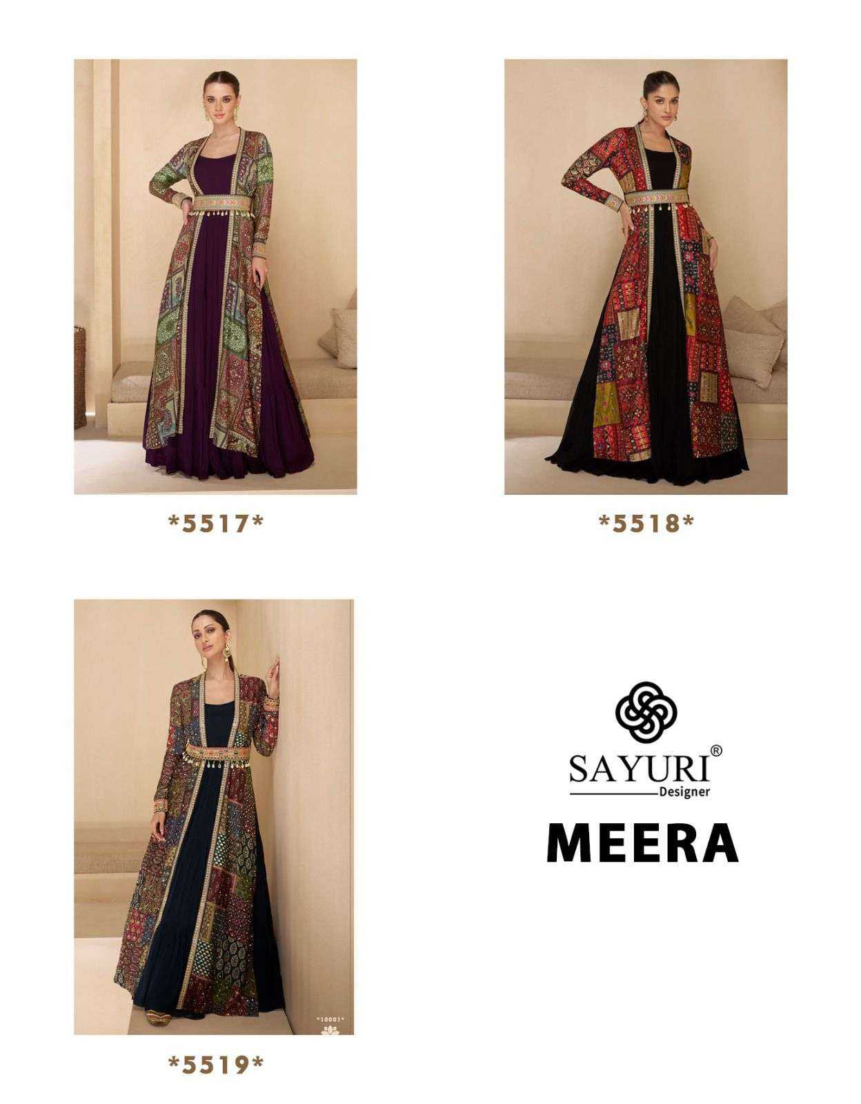 SAYURI DESIGNER PRESENT MEERA READY TO ETHNIC WEAR DESIGNER LONG GOWN IN WHOLESALE RATE IN SURAT - SAI DRESSES