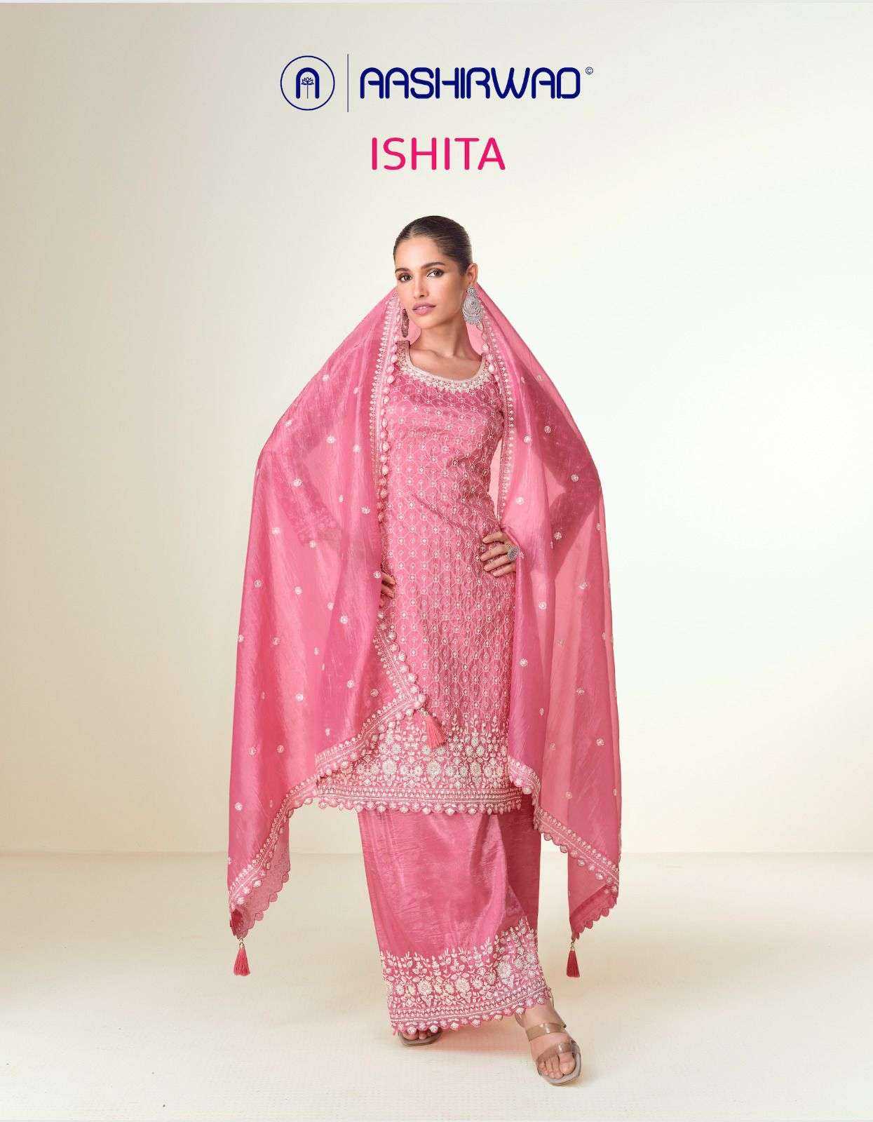 AASHIRWAD CREATION PRESENT ISHITA READY TO FESTIVAL WEAR DESIGNER SUIT IN WHOLESALE RATE IN SURAT - SAI DRESSES