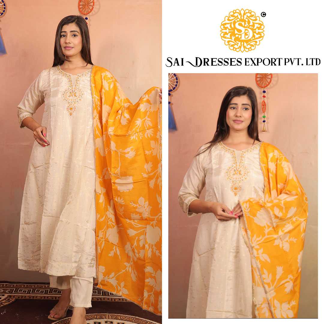 SAI DRESSES PRESENT D.NO 7237-A READY TO FESTIVE WEAR STRAIGHT CUT KURTI WITH PANT STYLE DESIGNER 3 PIECE COMBO SUITS IN WHOLESALE RATE  IN SURAT