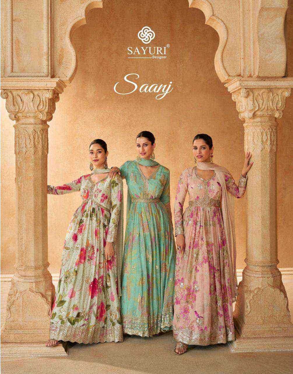 SAYURI DESIGNER PRESENT SAANJ READY TO FESTIVAL WEAR DESIGNER SUIT IN WHOLESALE RATE IN SURAT - SAI DRESSES