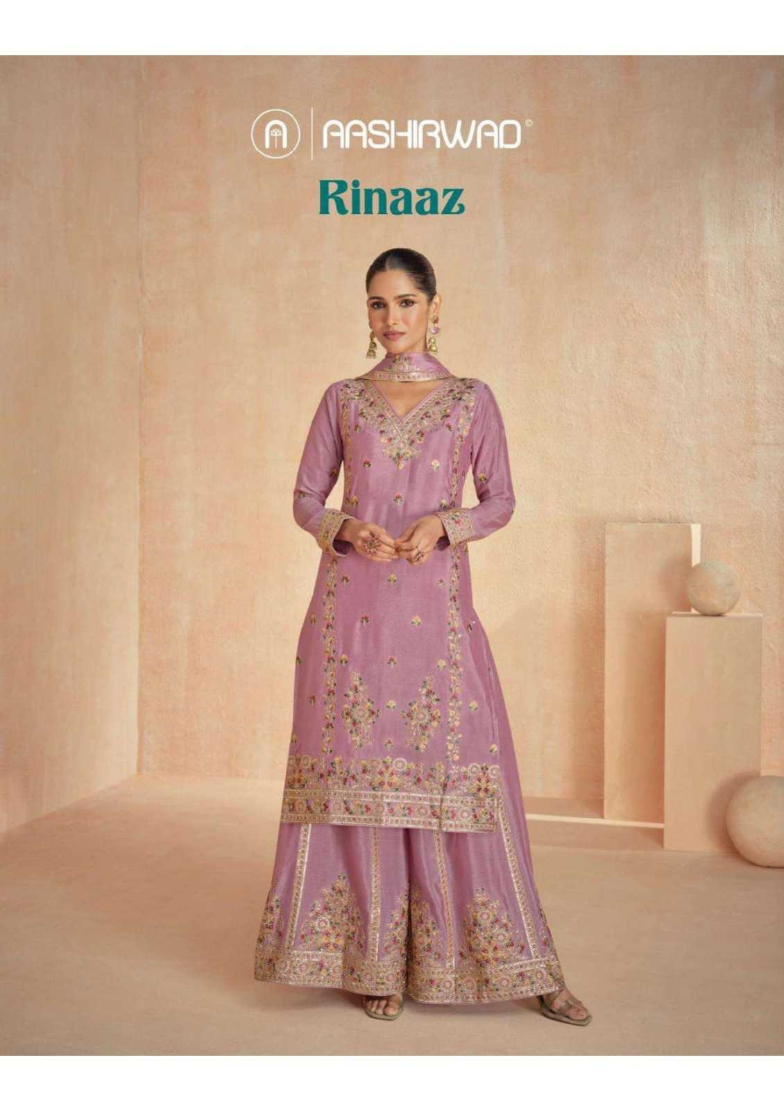 AASHIRWAD CREATION PRESENT RINAAZ READY TO FESTIVE WEAR DESIGNER SUIT IN WHOLESALE RATE IN SURAT - SAI DRESSES