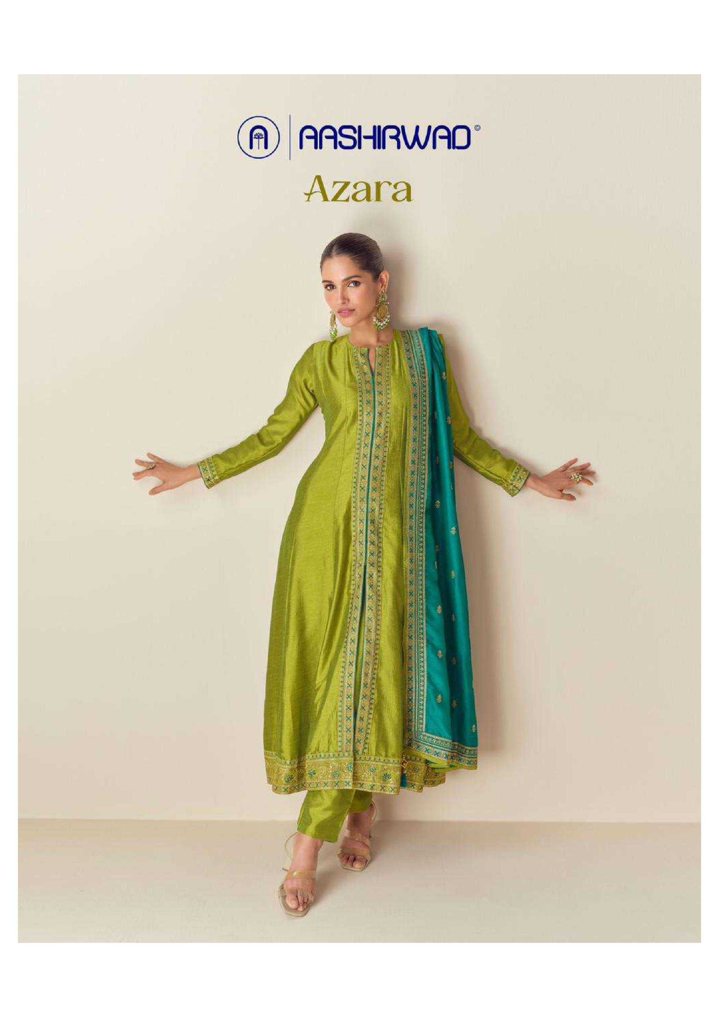 AASHIRWAD CREATION PRESENT AZARA READY TO FESTIVE WEAR DESIGNER SUIT IN WHOLESALE RATE IN SURAT - SAI DRESSES