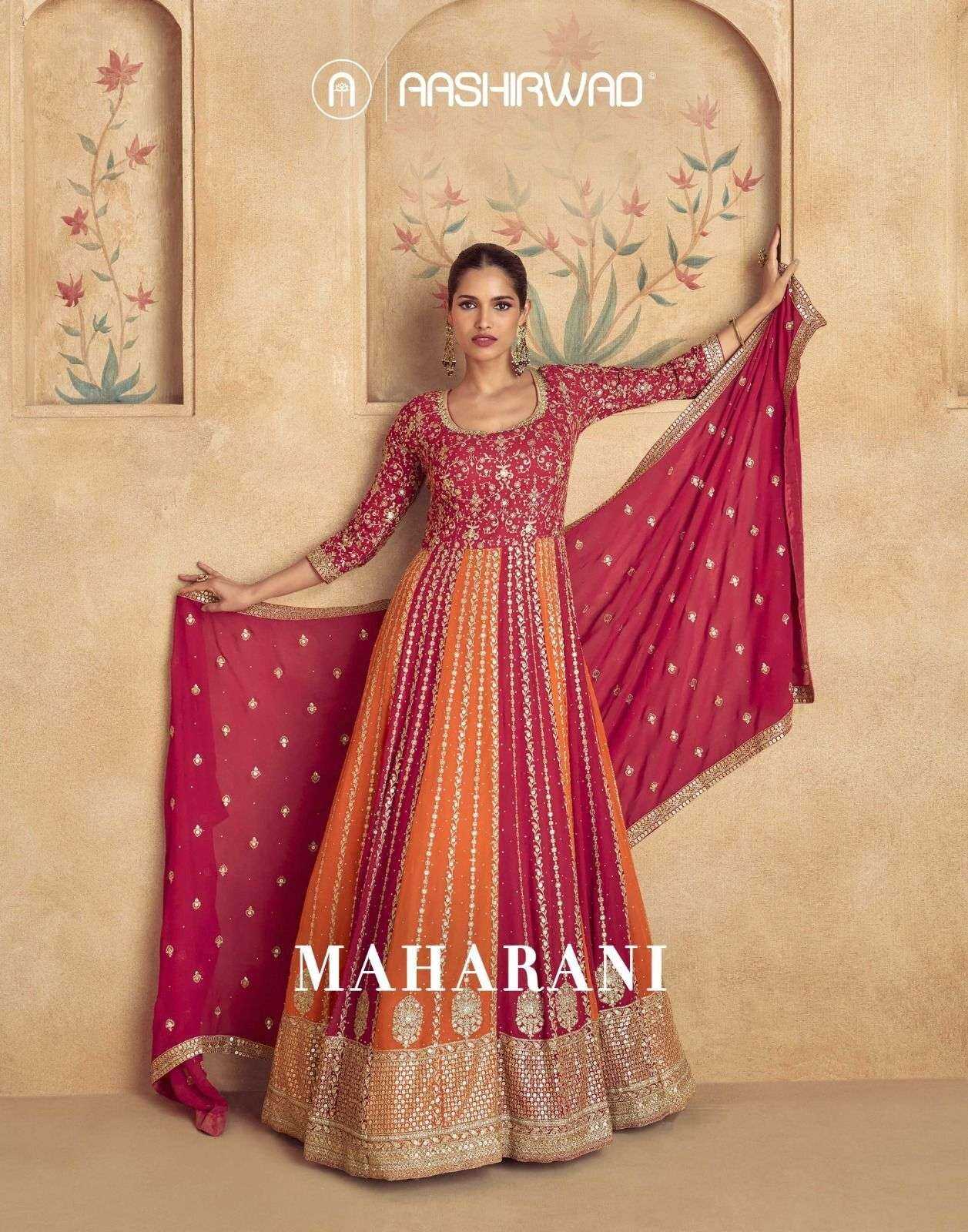 AASHIRWAD CREATION PRESENT MAHARANI READY TO FESTIVE WEAR DESIGNER SUIT IN WHOLESALE RATE IN SURAT - SAI DRESSES