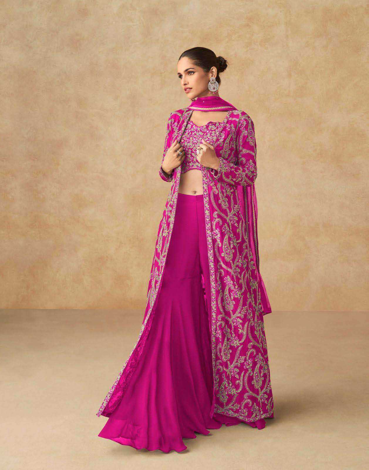 AASHIRWAD CREATION PRESENT PURPLE READY TO FESTIVE WEAR DESIGNER SUIT IN WHOLESALE RATE IN SURAT - SAI DRESSES