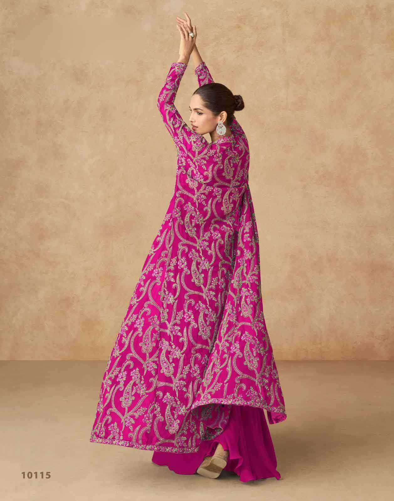 AASHIRWAD CREATION PRESENT PURPLE READY TO FESTIVE WEAR DESIGNER SUIT IN WHOLESALE RATE IN SURAT - SAI DRESSES