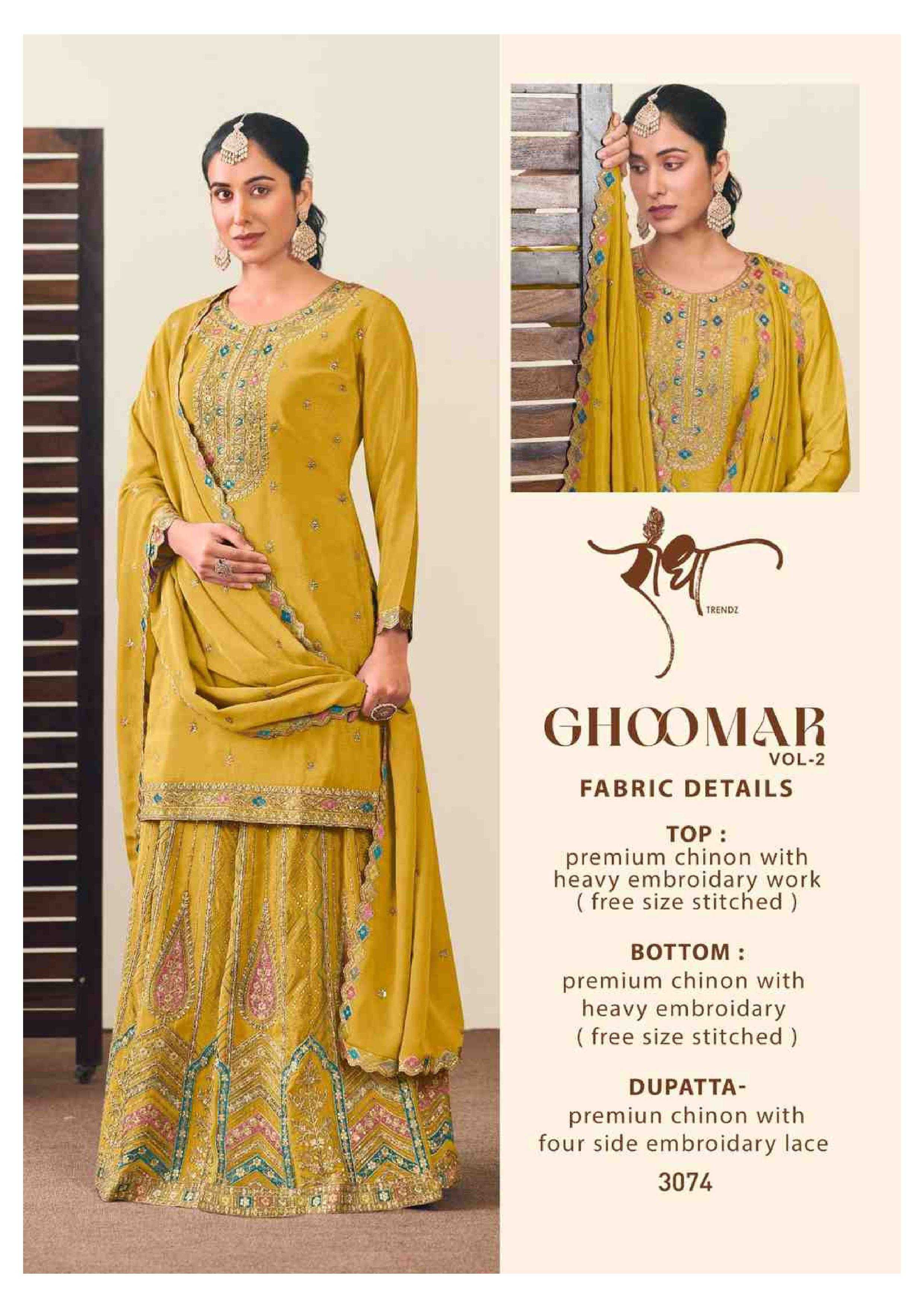 RADHA TRENDZ PRESENT GHOOMAR VOL-2 READY TO FESTIVE WEAR DESIGNER SUIT IN WHOLESALE RATE IN SURAT - SAI DRESSES