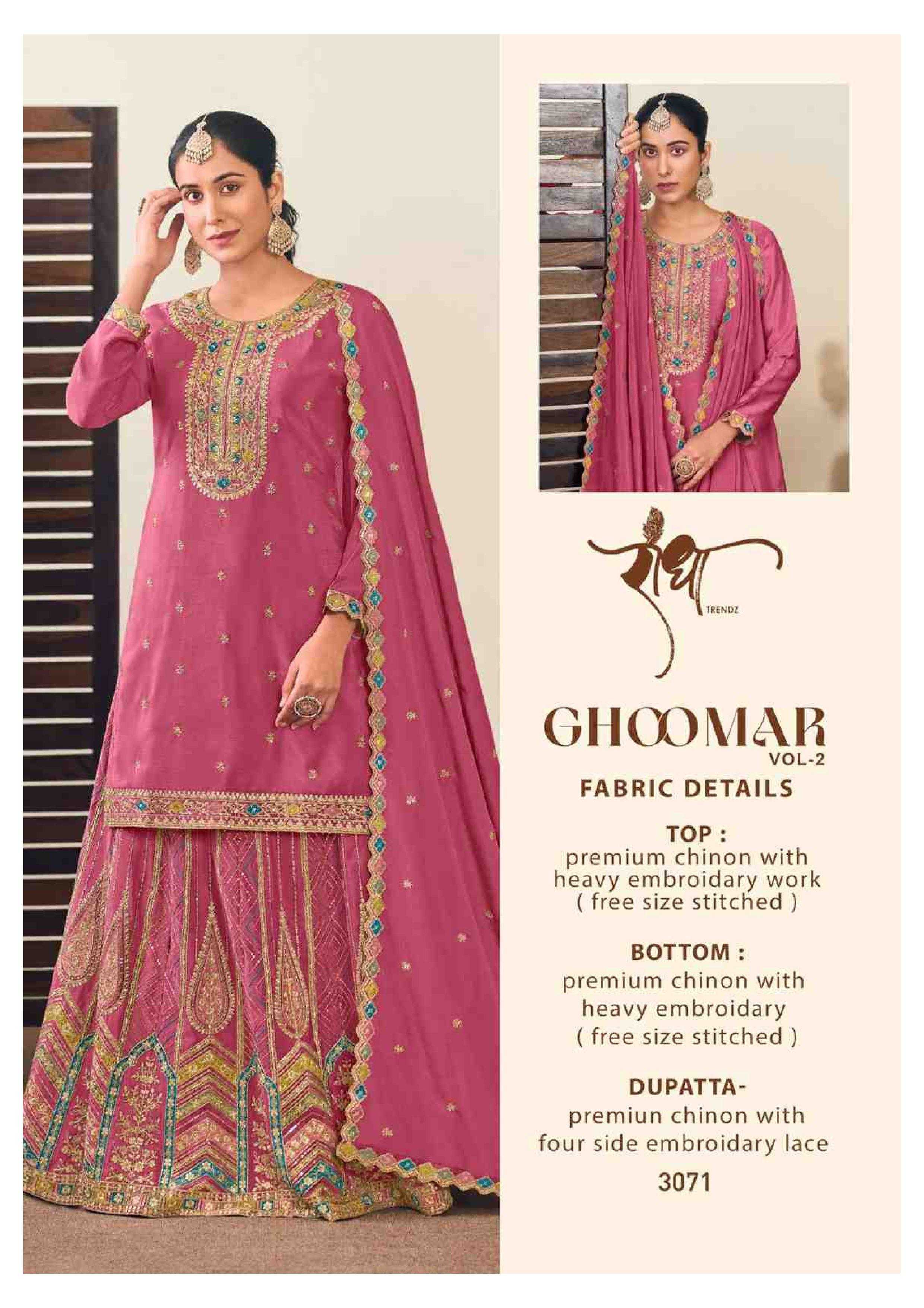 RADHA TRENDZ PRESENT GHOOMAR VOL-2 READY TO FESTIVE WEAR DESIGNER SUIT IN WHOLESALE RATE IN SURAT - SAI DRESSES