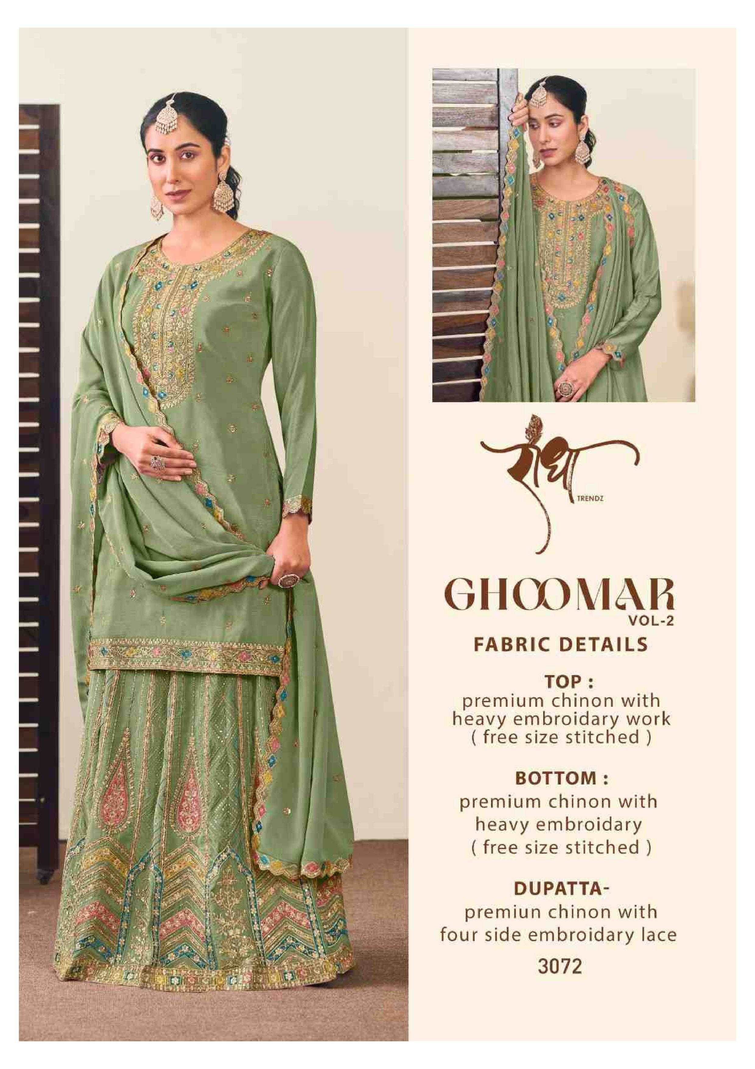 RADHA TRENDZ PRESENT GHOOMAR VOL-2 READY TO FESTIVE WEAR DESIGNER SUIT IN WHOLESALE RATE IN SURAT - SAI DRESSES