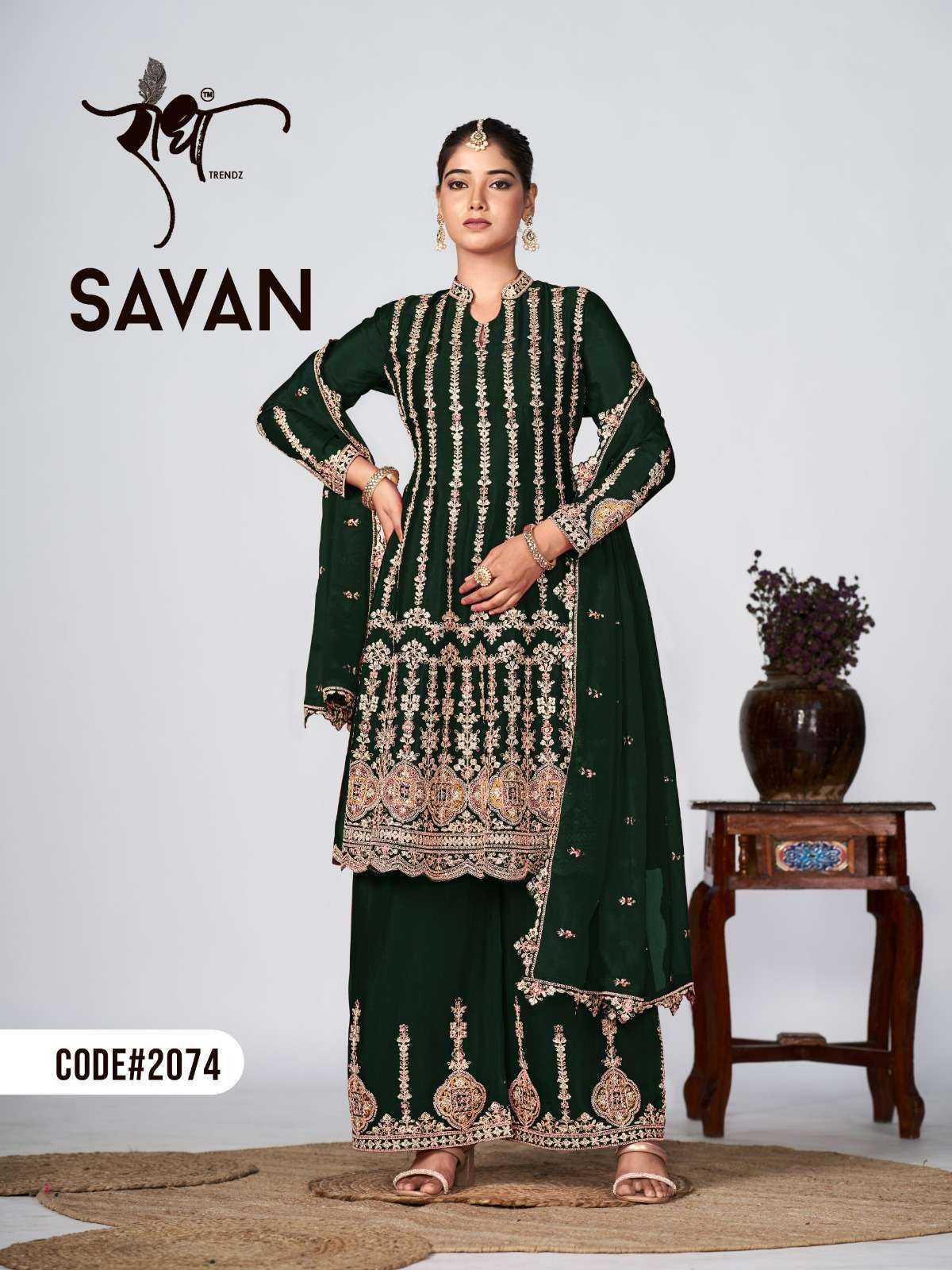 RADHA TRENDZ PRESENT SAVAN READY TO FESTIVE WEAR DESIGNER SUIT IN WHOLESALE RATE IN SURAT - SAI DRESSES