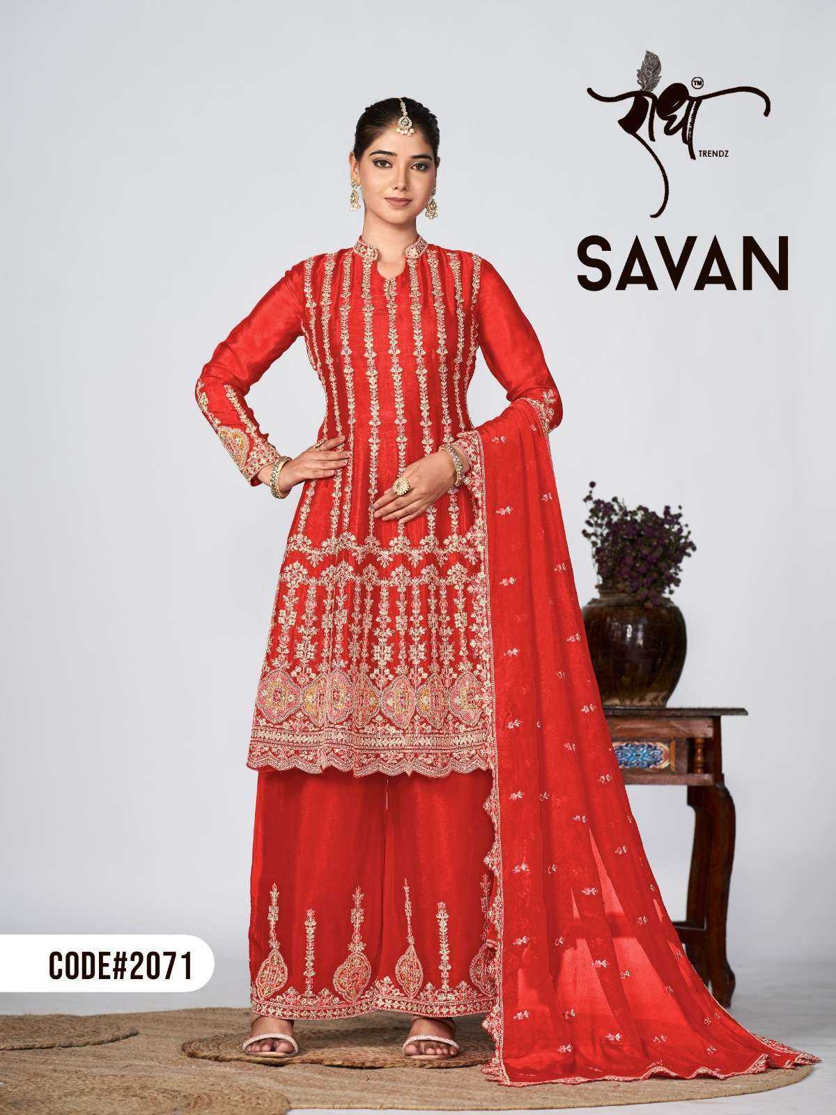 RADHA TRENDZ PRESENT SAVAN READY TO FESTIVE WEAR DESIGNER SUIT IN WHOLESALE RATE IN SURAT - SAI DRESSES