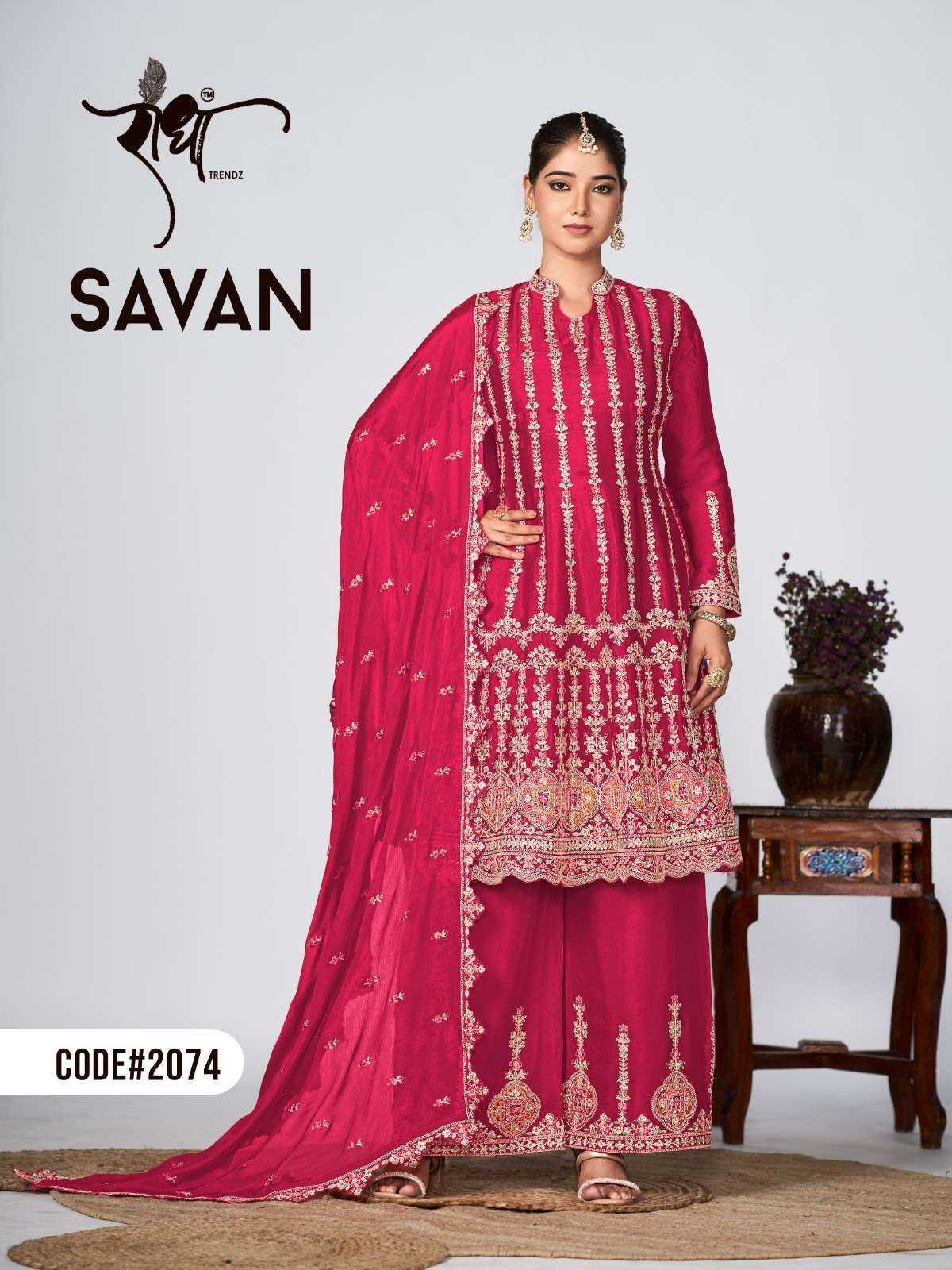 RADHA TRENDZ PRESENT SAVAN READY TO FESTIVE WEAR DESIGNER SUIT IN WHOLESALE RATE IN SURAT - SAI DRESSES