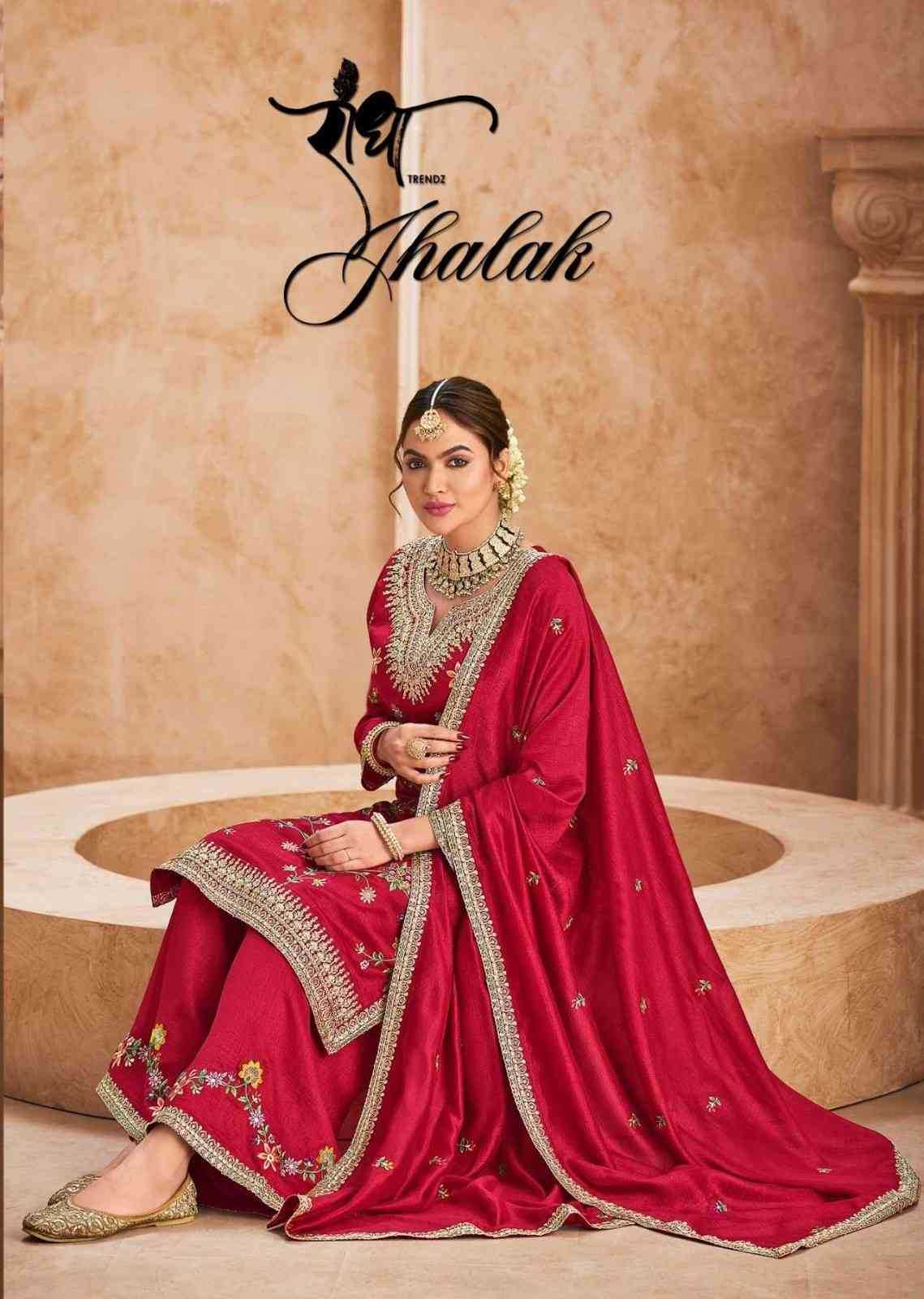 RADHA TRENDZ PRESENT JHALAK READY TO FESTIVE WEAR DESIGNER SUIT IN WHOLESALE RATE IN SURAT - SAI DRESSES