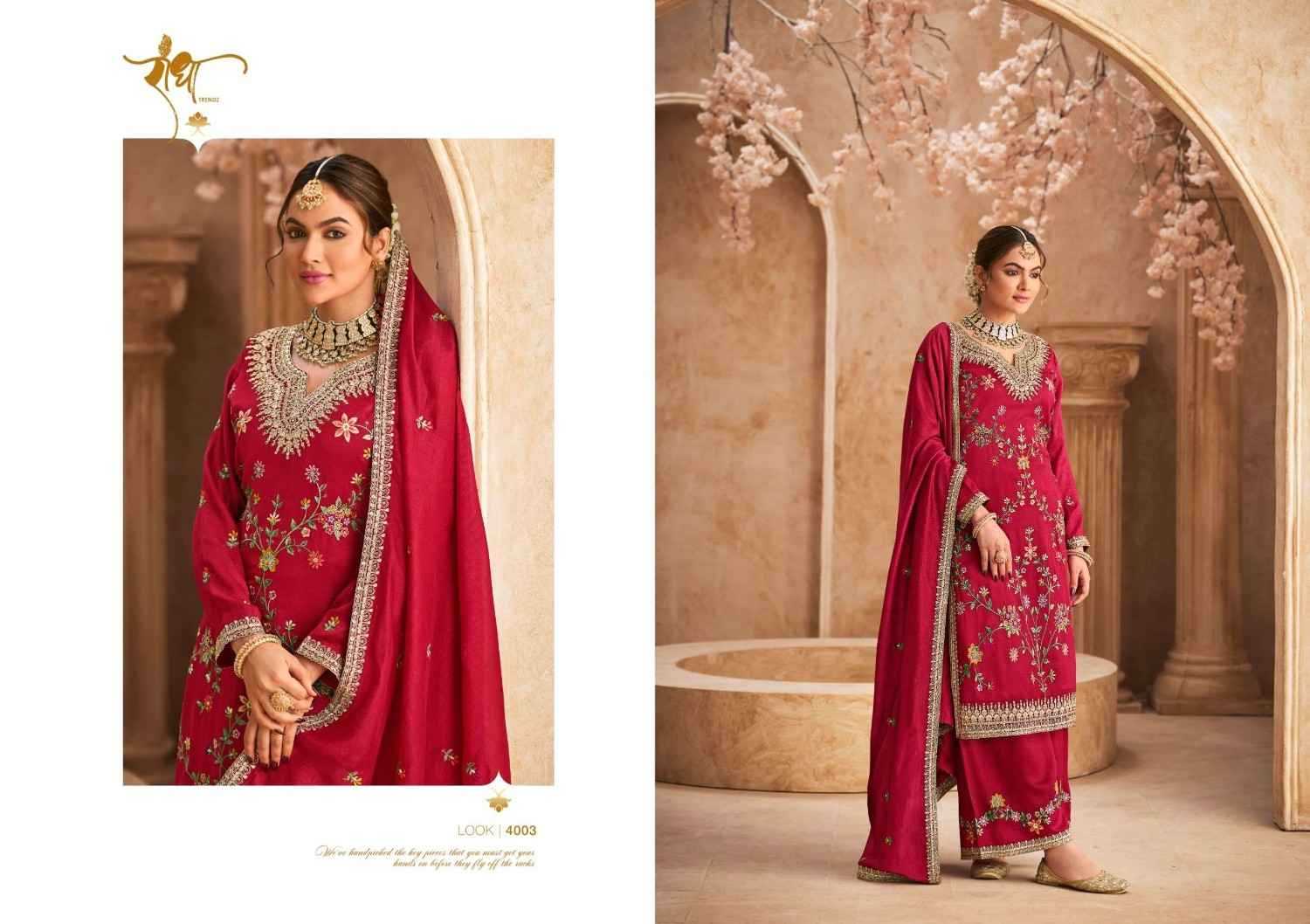 RADHA TRENDZ PRESENT JHALAK READY TO FESTIVE WEAR DESIGNER SUIT IN WHOLESALE RATE IN SURAT - SAI DRESSES