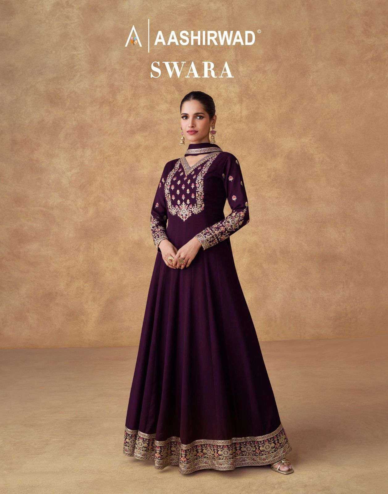 AASHIRWAD CREATION PRESENT SWARA READY TO FESTIVE WEAR DESIGNER SUIT IN WHOLESALE RATE IN SURAT - SAI DRESSES