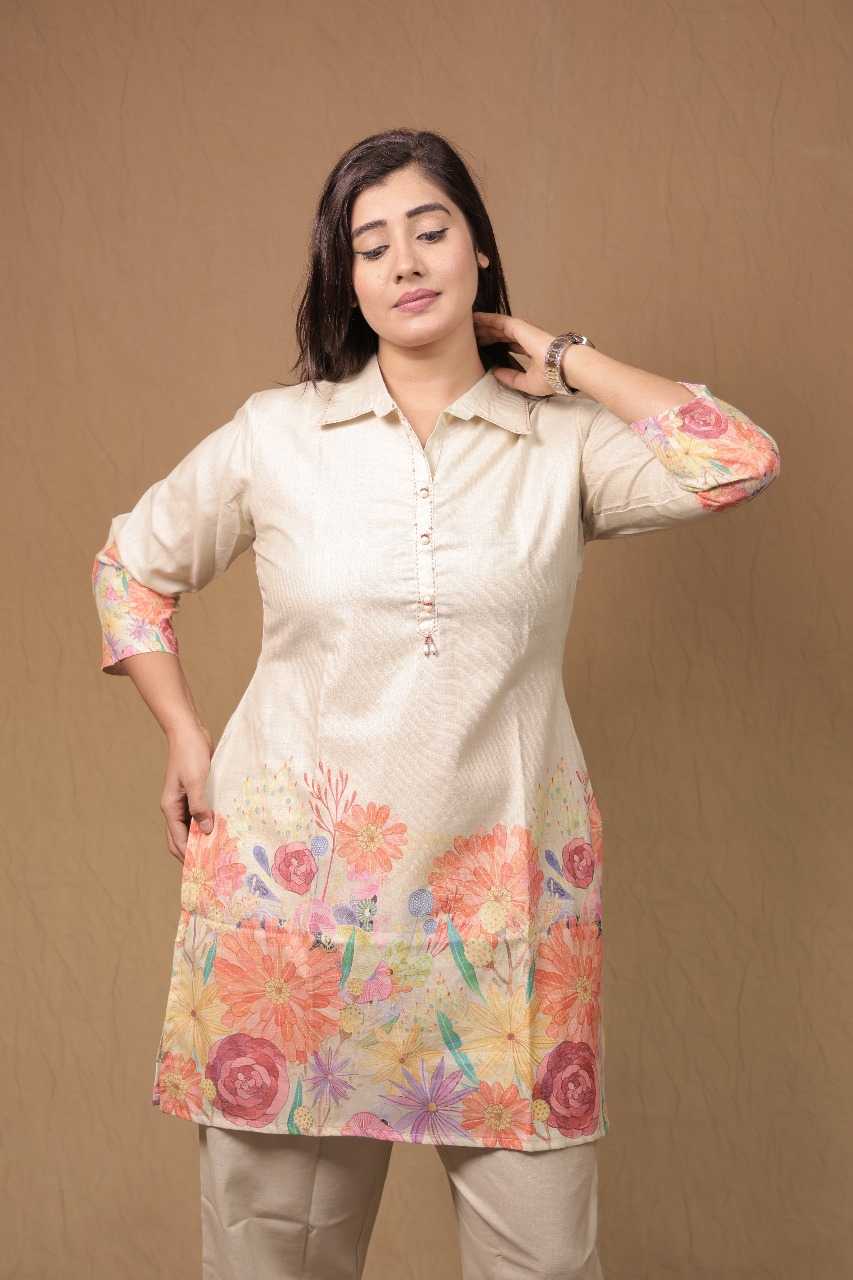 FLOWER PRINT HEAVY COTTON WITH WORK  TO FESTIVE COLAR  WEAR STRAIGHT CUT CORD SET  STYLE DESIGNER 2 PIECE COMBO SUITS IN WHOLESALE RATE  IN SURAT 