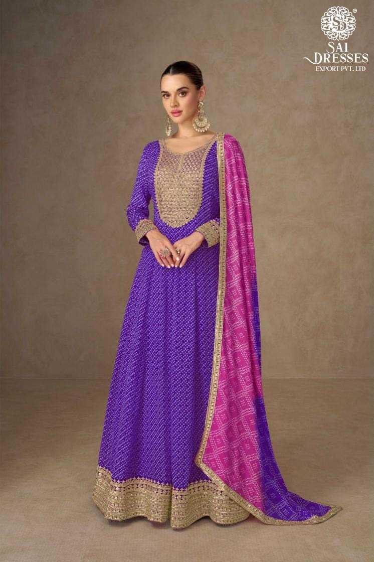 ELEGANT GEORGETTE SUITS WITH EMBROIDERED YOKE AND CONTRAST DUPATTA