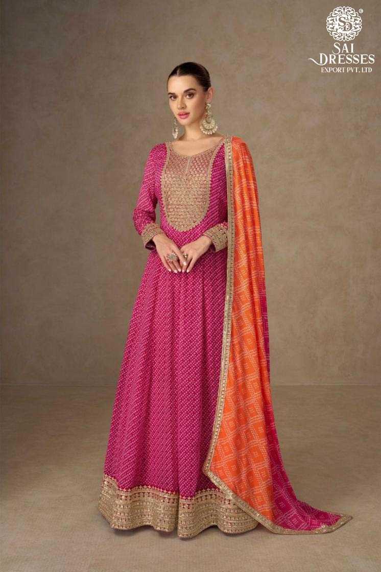 ELEGANT GEORGETTE SUITS WITH EMBROIDERED YOKE AND CONTRAST DUPATTA