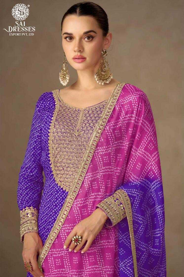 ELEGANT GEORGETTE SUITS WITH EMBROIDERED YOKE AND CONTRAST DUPATTA