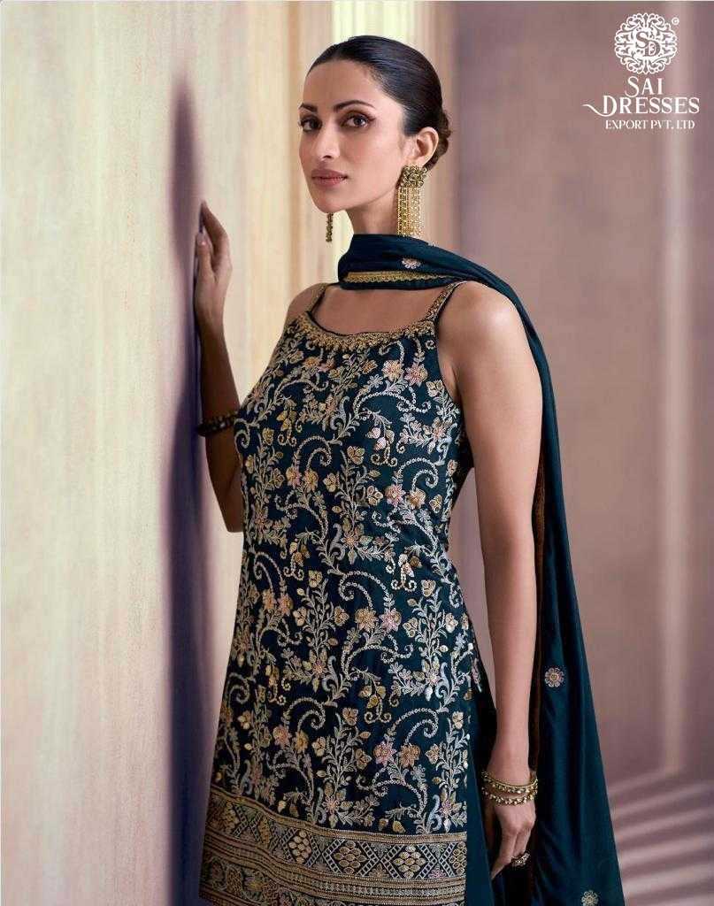 GEORGETTE SHARARA SUIT WITH INTRICATE ZARI EMBROIDERY AND FLORAL BORDER WORK – PERFECT FOR FESTIVE AND WEDDING CELEBRATIONS