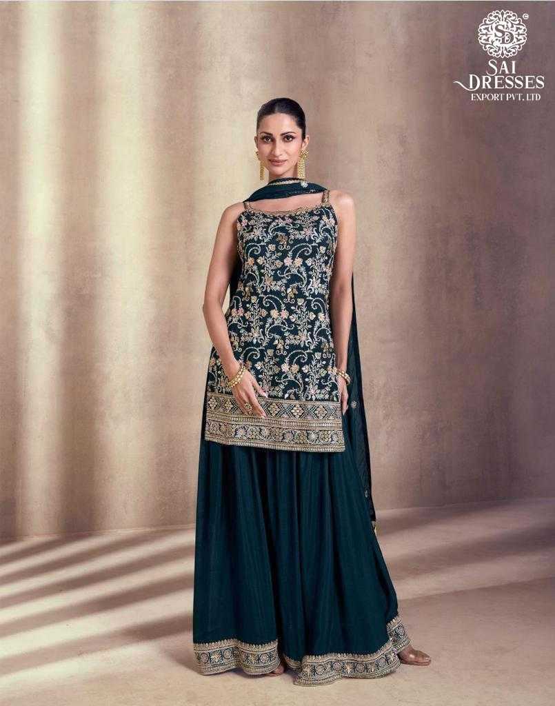 GEORGETTE SHARARA SUIT WITH INTRICATE ZARI EMBROIDERY AND FLORAL BORDER WORK – PERFECT FOR FESTIVE AND WEDDING CELEBRATIONS