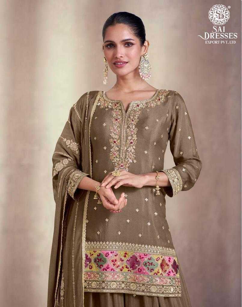 GEORGETTE SHARARA SUIT WITH INTRICATE ZARI EMBROIDERY AND FLORAL BORDER WORK – PERFECT FOR FESTIVE AND WEDDING CELEBRATIONS