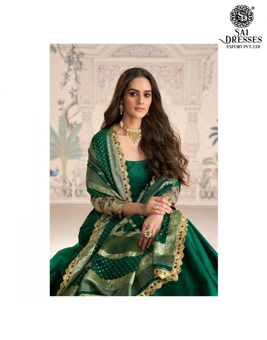 GRACEFUL ANARKALI GOWNS IN LUXURIOUS SILK FABRIC WITH INTRICATE GOLDEN WORK – A PERFECT BLEND OF TRADITION AND ELEGANCE.