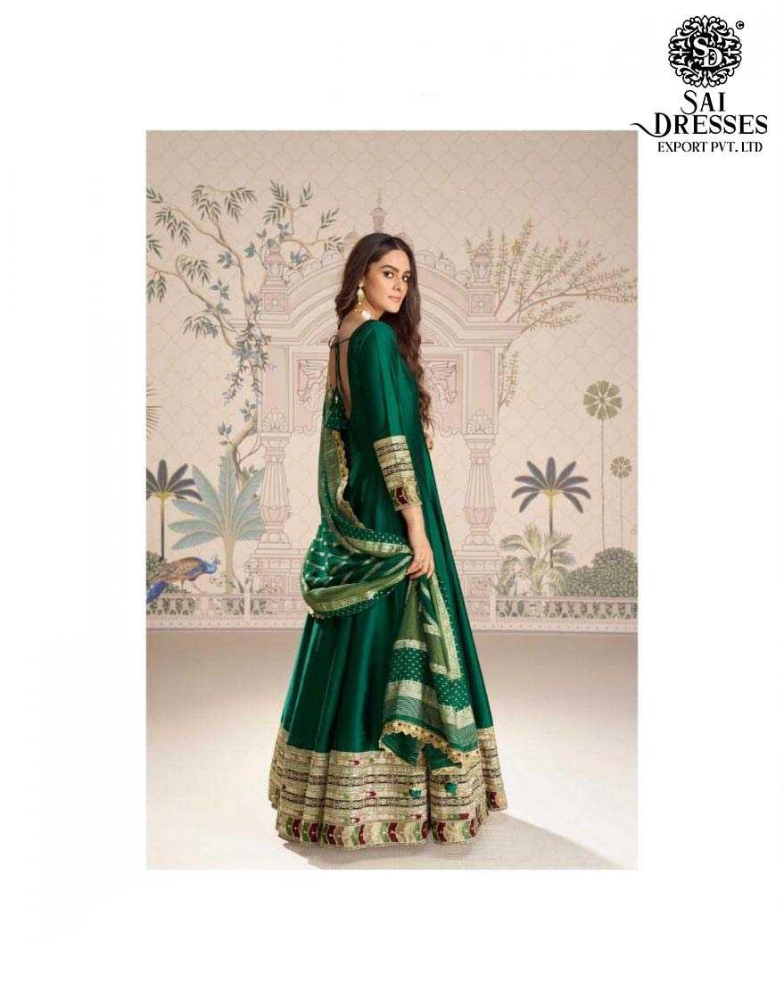 GRACEFUL ANARKALI GOWNS IN LUXURIOUS SILK FABRIC WITH INTRICATE GOLDEN WORK – A PERFECT BLEND OF TRADITION AND ELEGANCE.