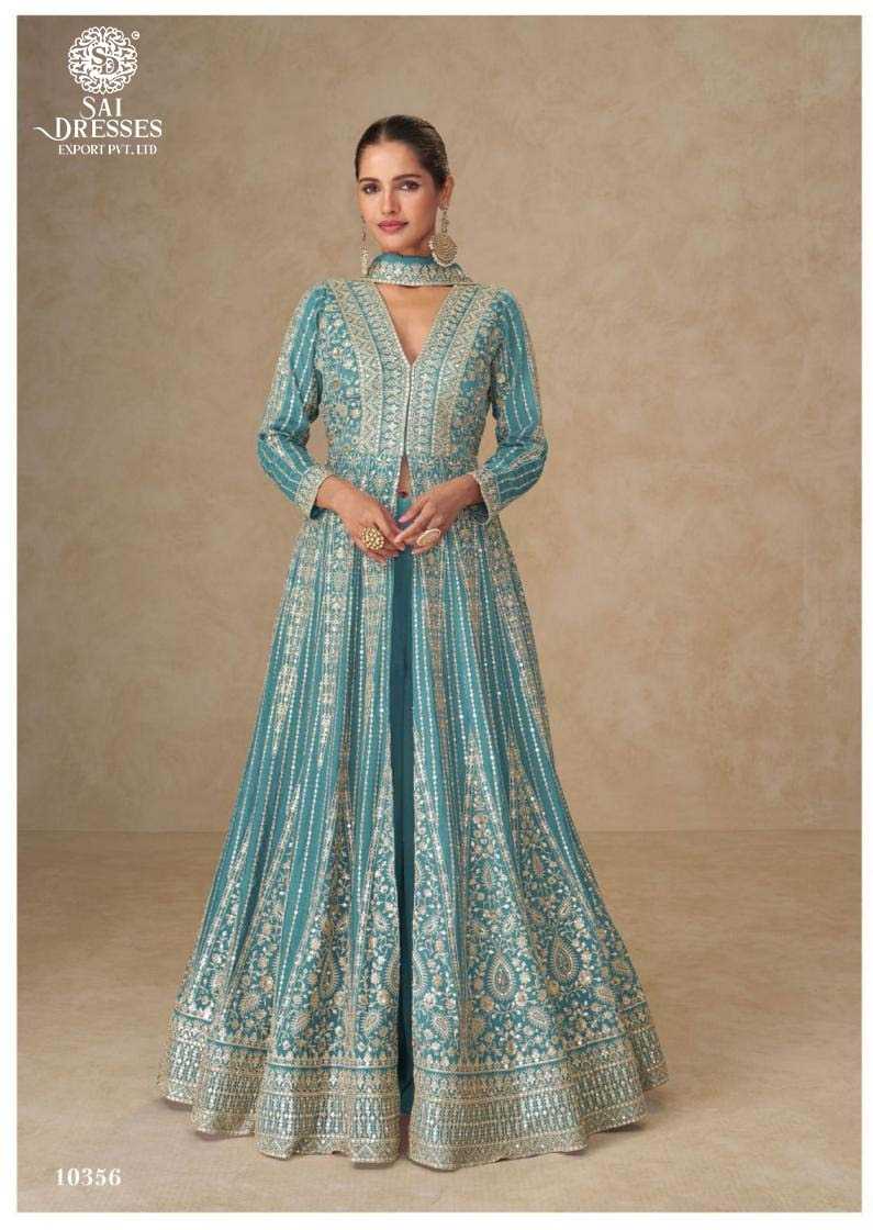 HEAVY FAUX GEORGETTE DESIGNER ANARKALI SUITS WITH ZARI & THREAD EMBROIDERY