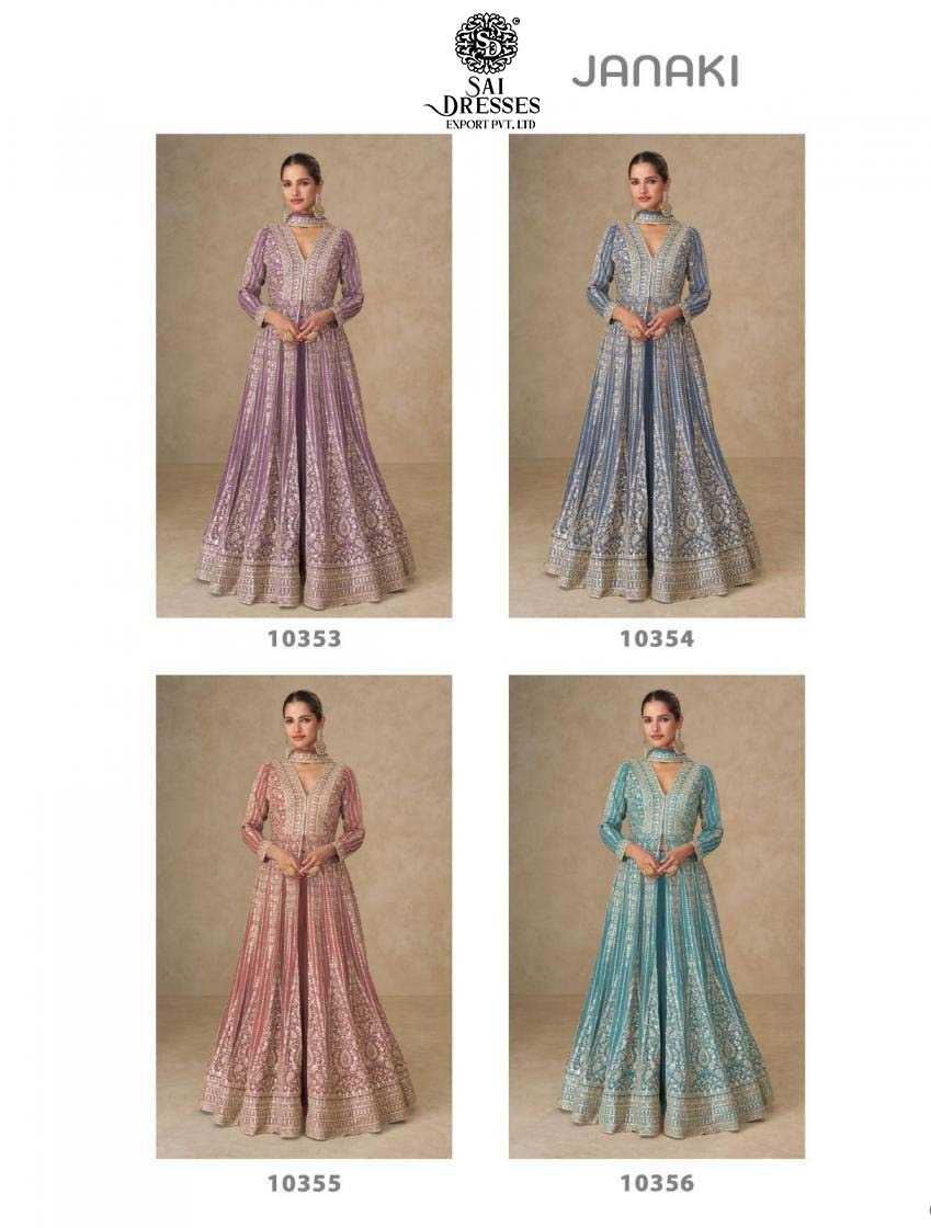 HEAVY FAUX GEORGETTE DESIGNER ANARKALI SUITS WITH ZARI & THREAD EMBROIDERY