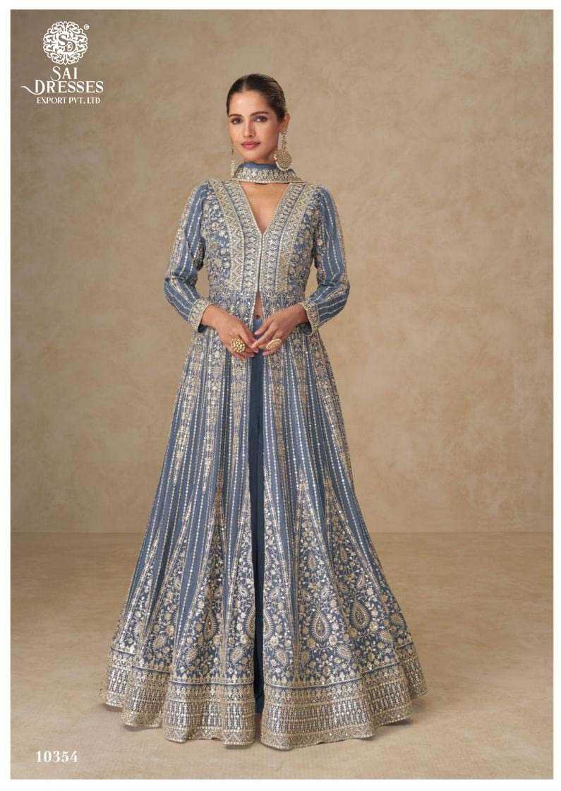 HEAVY FAUX GEORGETTE DESIGNER ANARKALI SUITS WITH ZARI & THREAD EMBROIDERY