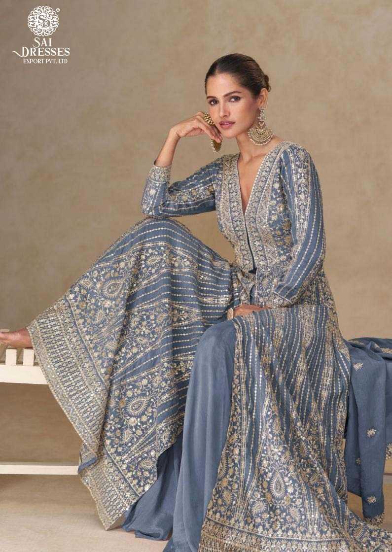 HEAVY FAUX GEORGETTE DESIGNER ANARKALI SUITS WITH ZARI & THREAD EMBROIDERY