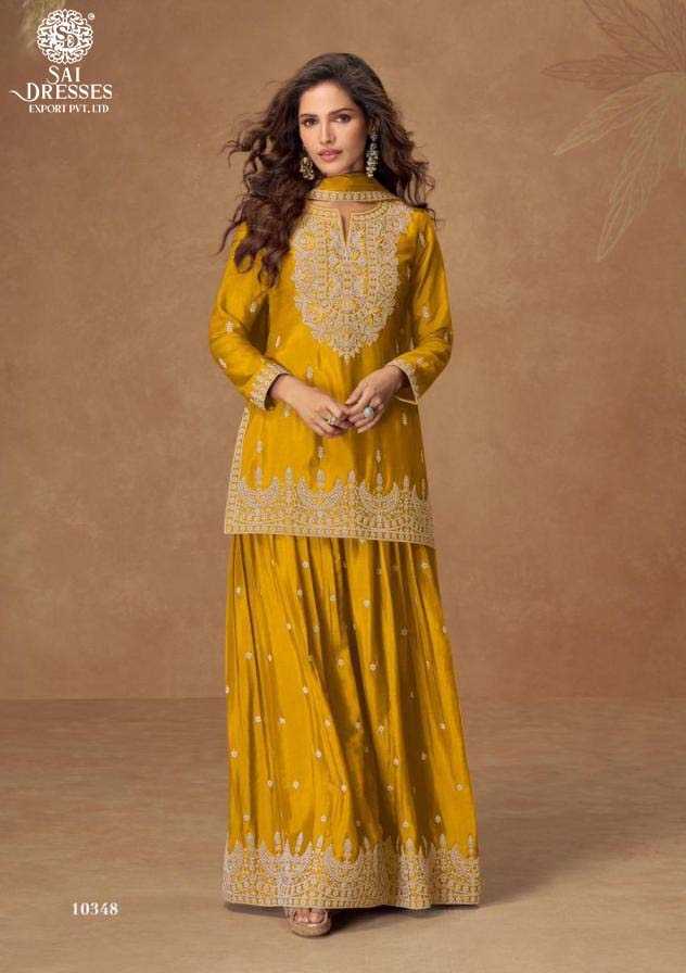LUXURIOUS GEORGETTE DESIGNER SUIT WITH HEAVY EMBROIDERY AND SHARARA STYLE BOTTOM