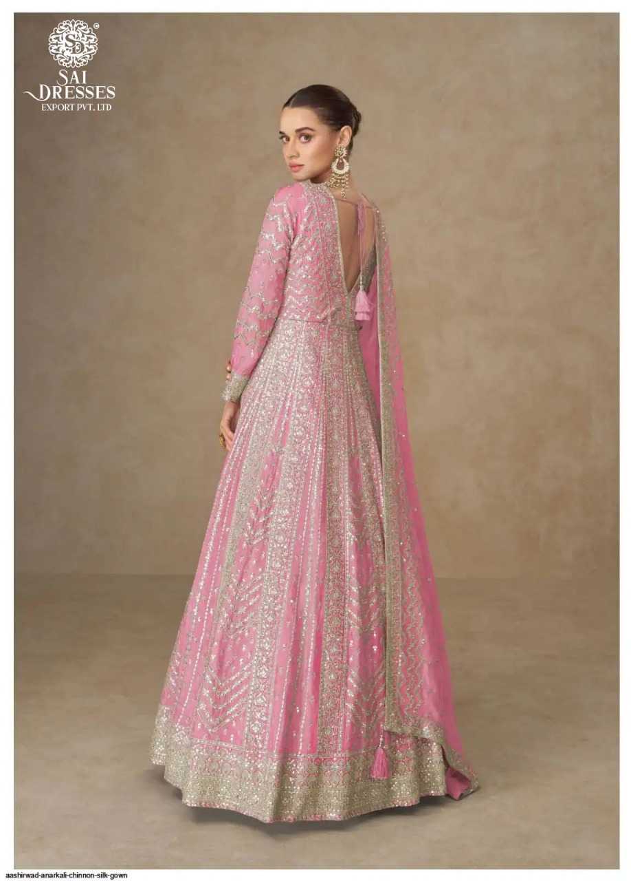 MAJESTIC PLUM EMBROIDERED ANARKALI GOWN WITH INTRICATE ZARI AND SEQUIN DETAILING BY SAI DRESSES