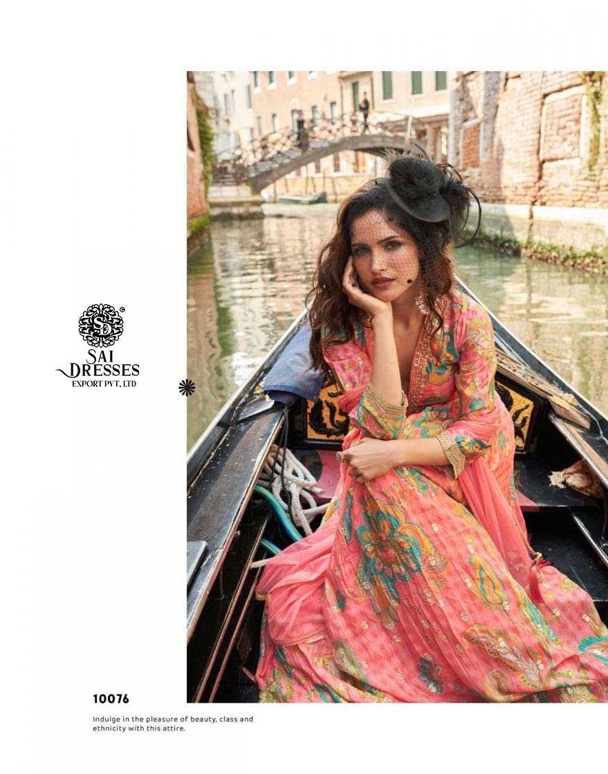 PREMIUM GEORGETTE DIGITAL FLORAL SUITS WITH HAND EMBROIDERY & NET DUPATTA