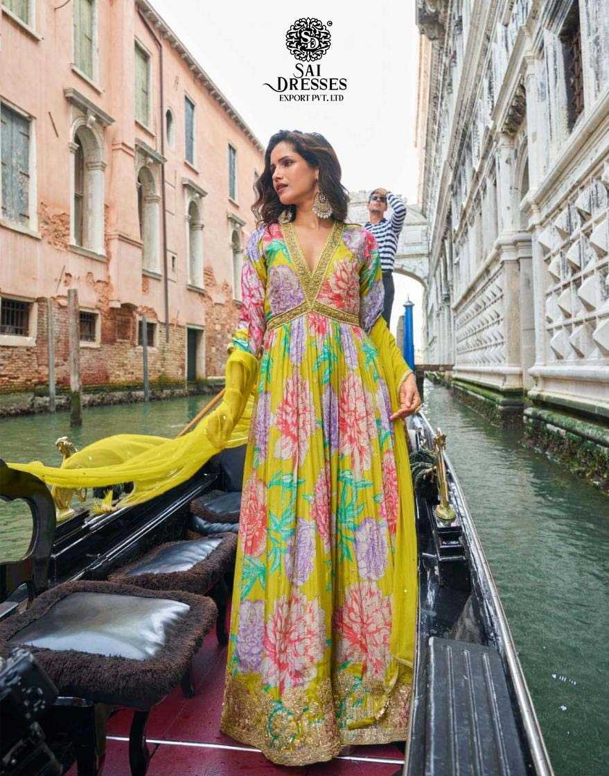 PREMIUM GEORGETTE DIGITAL FLORAL SUITS WITH HAND EMBROIDERY & NET DUPATTA