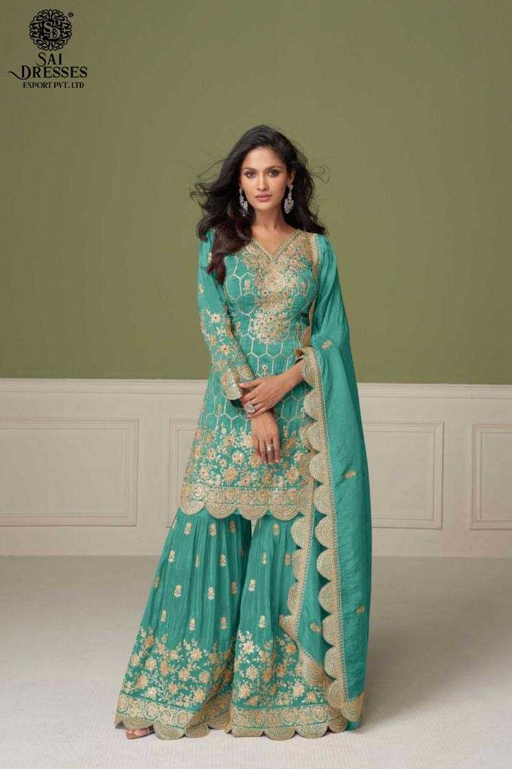 ELEGANT SILK GHARARA SUIT WITH INTRICATE GOLDEN EMBROIDERY, SCALLOPED BORDERS, AND MATCHING DUPATTA – A PERFECT BLEND OF TRADITION AND LUXURY.