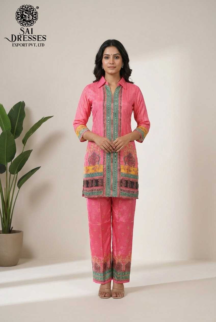 CHINON ROSE PINK SUIT WITH FINE WORK DETAILING, SOFT CHINON FABRIC AND GRACEFUL EVERYDAY LOOK