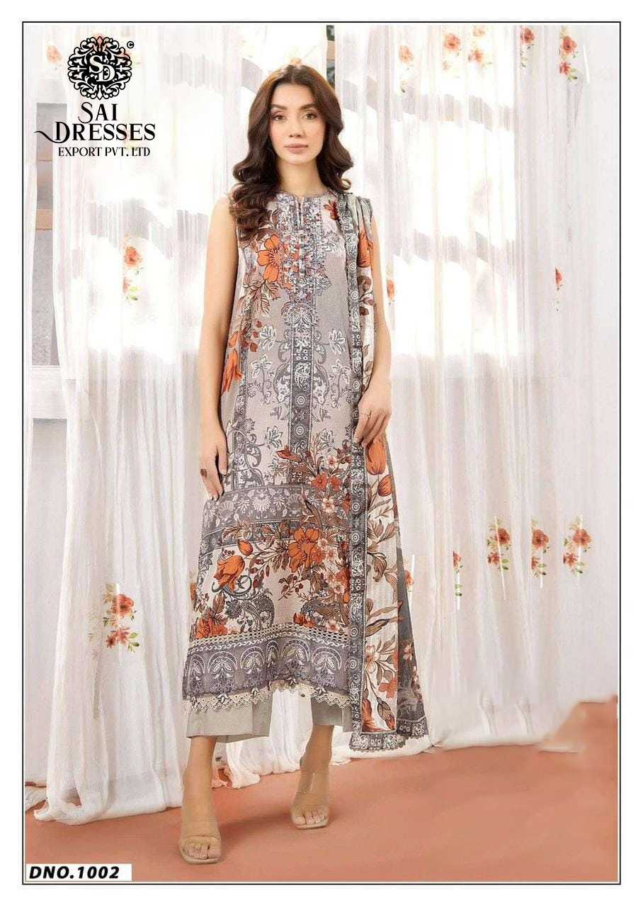 ELEGANT GREY LAWN COTTON DRESS WITH FLORAL DIGITAL PRINT AND MATCHING DUPATTA