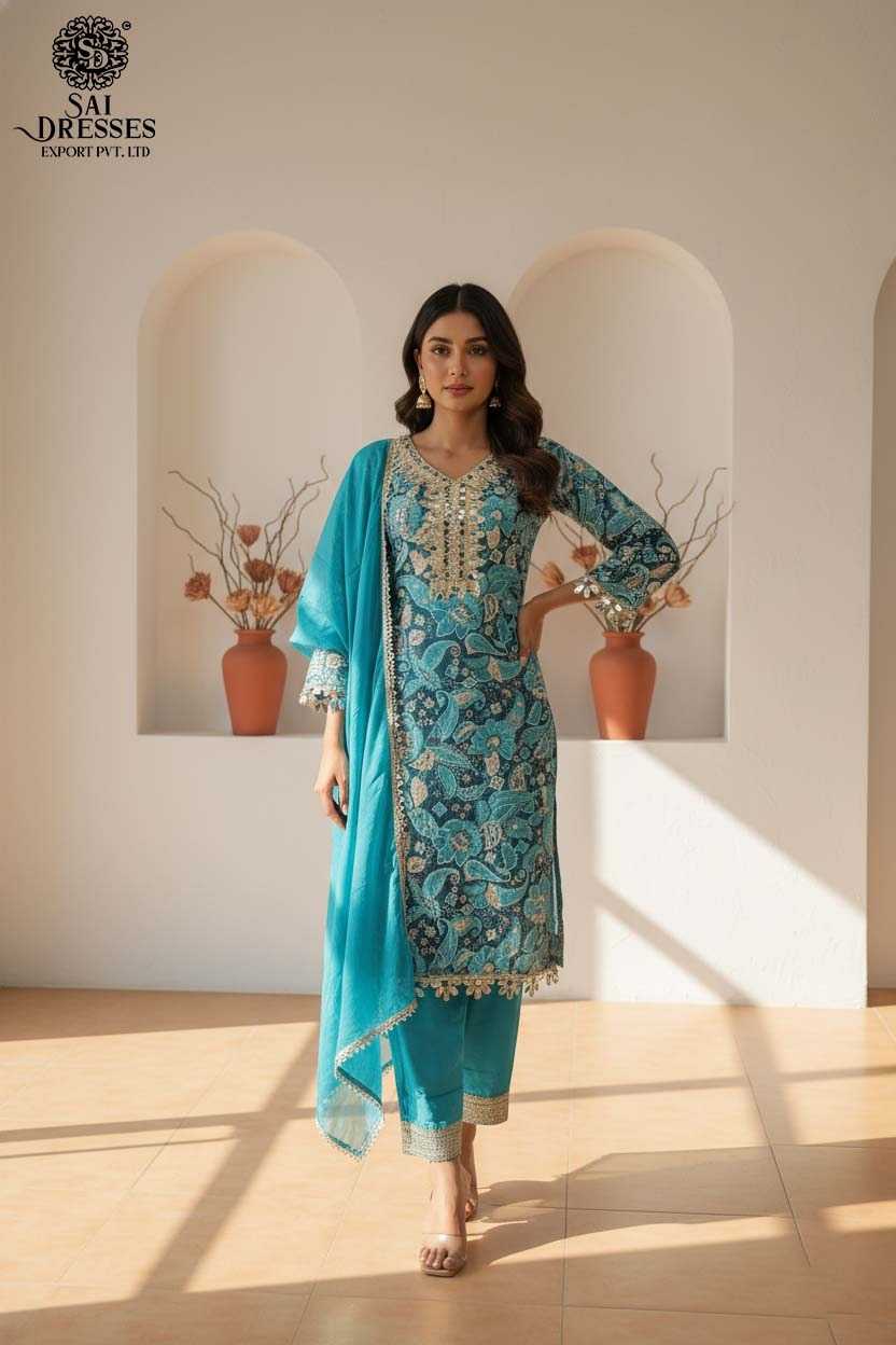ELEGANT HEAVY JACQUARD STRAIGHT SUIT WITH TRADITIONAL HANDWORK AND HEAVY POSITION PRINT