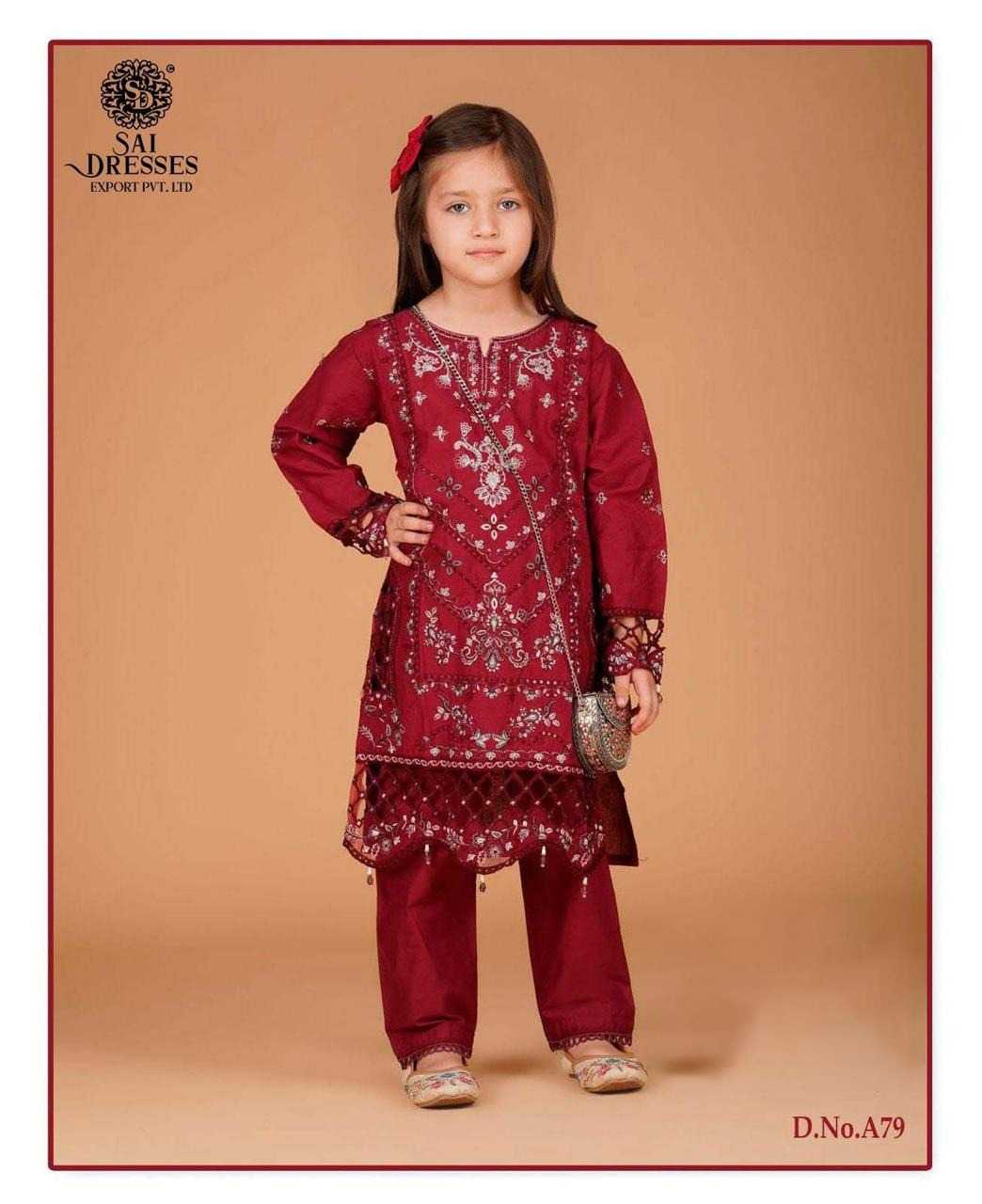 GIRLS EMBROIDERED ETHNIC KURTI PANT SET IN MAROON – KIDS FESTIVE WEAR