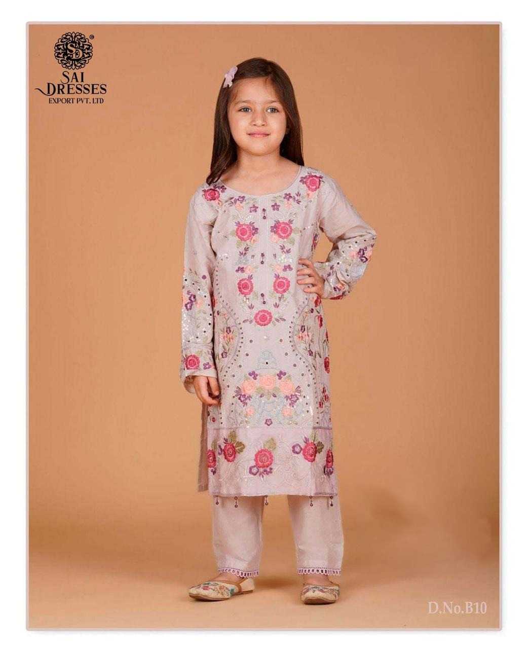 GIRLS EMBROIDERED ETHNIC KURTI PANT SET IN OFF WHITE – KIDS FESTIVE WEAR