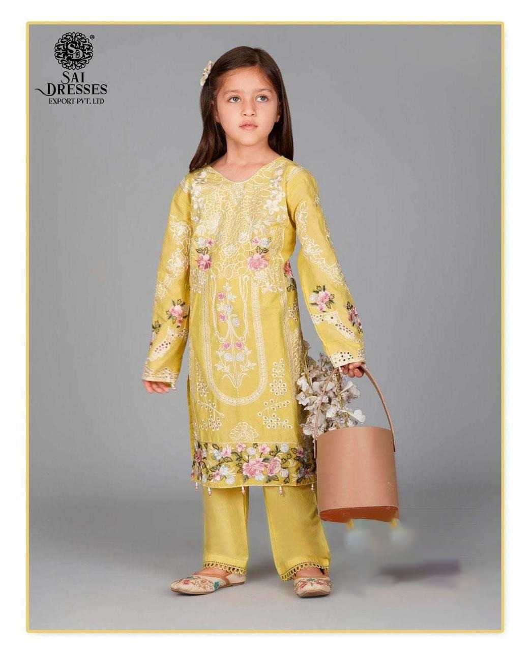 GIRLS EMBROIDERED ETHNIC KURTI PANT SET IN YELLOW – KIDS FESTIVE WEAR