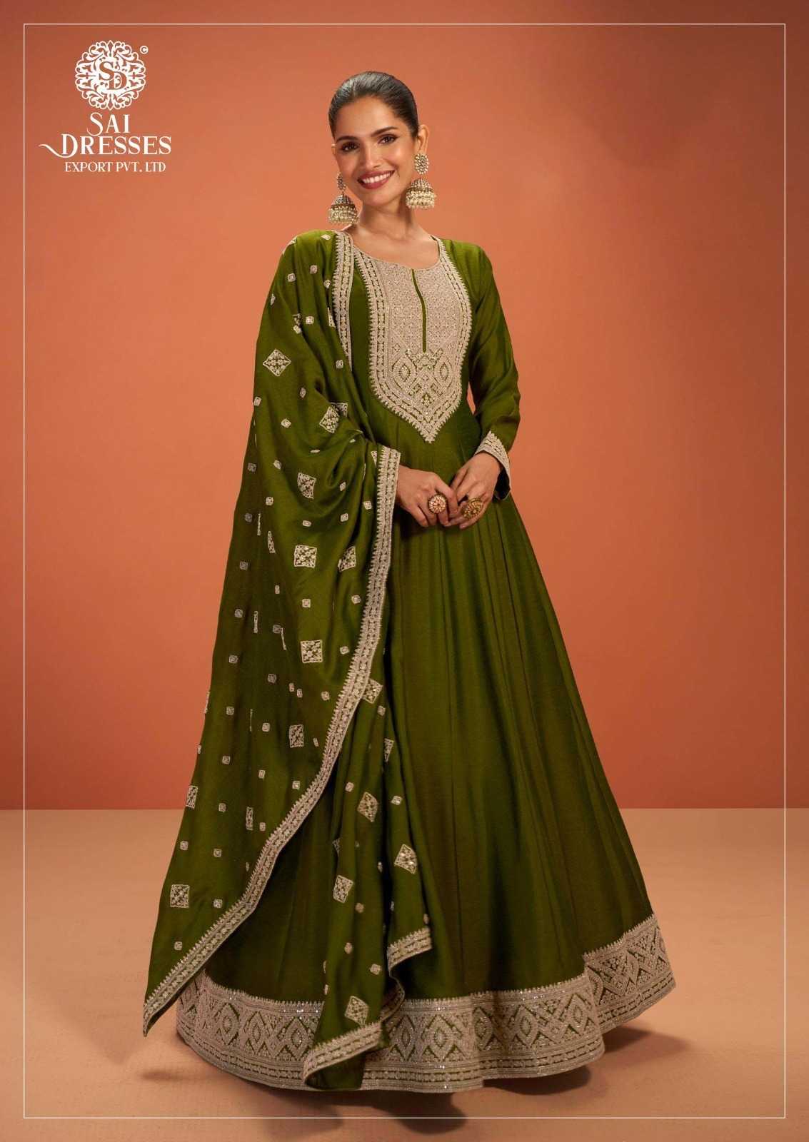 GREEN PREMIUM SILK DESIGNER ANARKALI SHARARA SET WITH ELEGANT EMBROIDERY AND FLOWY SILHOUETTE – LUXURY FESTIVE & PARTY WEAR