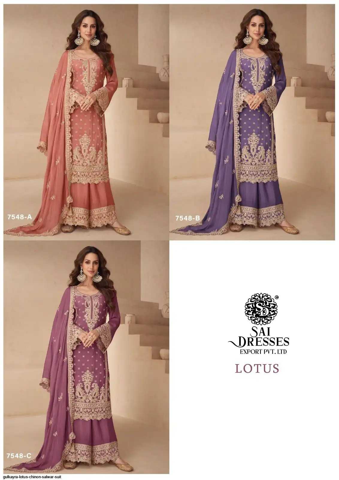 LOTUS PREMIUM CHINON EMBROIDERED SALWAR SUIT WITH DUPATTA IN MULTIPLE COLORS – ELEGANT PARTY & FESTIVE WEAR 