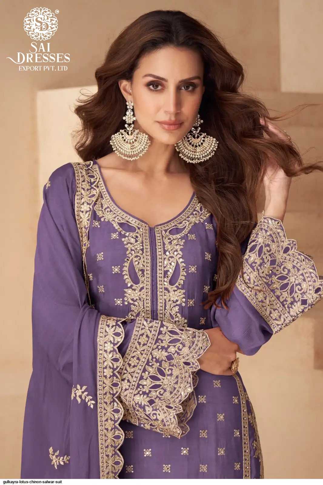 LOTUS PREMIUM CHINON EMBROIDERED SALWAR SUIT WITH DUPATTA IN MULTIPLE COLORS – ELEGANT PARTY & FESTIVE WEAR 